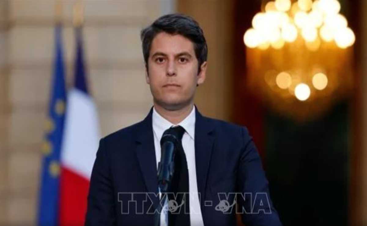 Thủ tướng Pháp Gabriel Attal phát biểu sau bầu cử Quốc hội ngày 7.7, tuyên bố sẽ từ chức. Ảnh: TTXVN/AFP