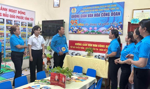 Không gian văn hóa Công đoàn ở Trường Mẫu giáo Phước Vĩnh Tây, xã Phước Vĩnh Tây, huyện Cần Giuộc. Ảnh: Kỳ Quan