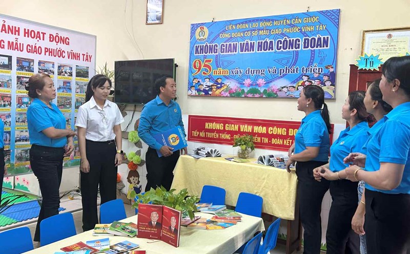 Không gian văn hóa Công đoàn ở Trường Mẫu giáo Phước Vĩnh Tây, xã Phước Vĩnh Tây, huyện Cần Giuộc. Ảnh: Kỳ Quan