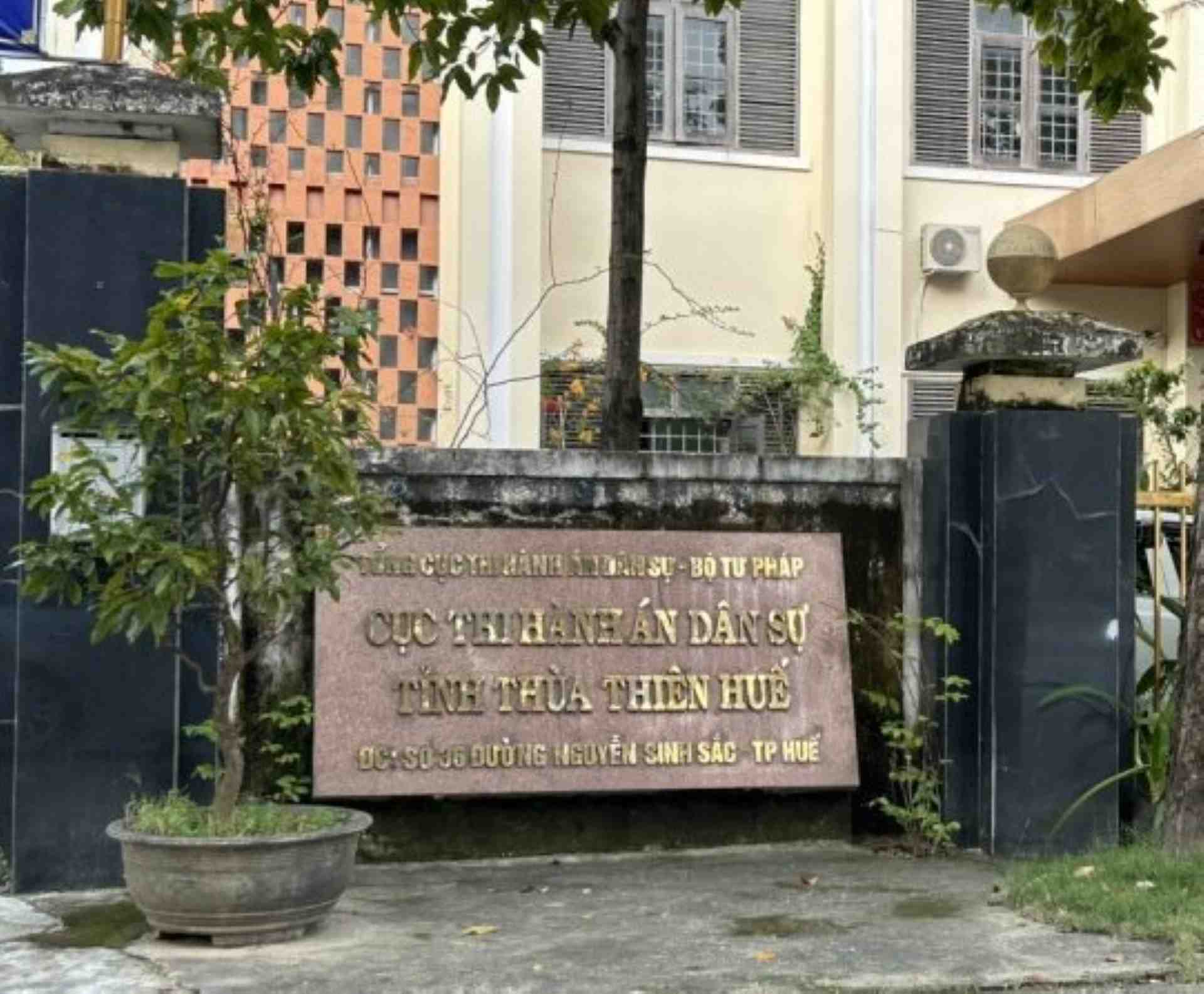Cục Thi hành án dân sự tỉnh Thừa Thiên Huế - nơi có cục trưởng bị kỷ luật. Ảnh: Ngọc Minh.