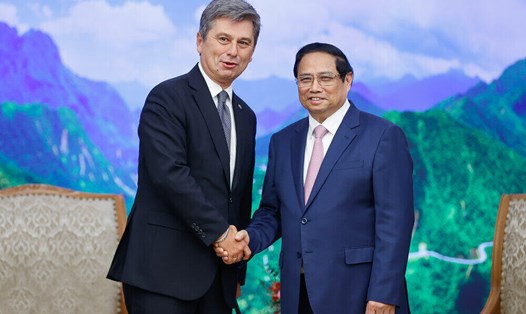 Thủ tướng Chính phủ Phạm Minh Chính đánh giá cao FIATA đã hỗ trợ tổ chức Đại hội thế giới FIATA năm 2025 tại Việt Nam. Ảnh: Nhật Bắc/VGP