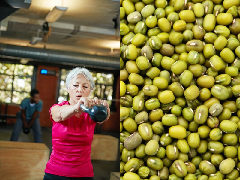 Đậu xanh là thực phẩm người cao tuổi có thể dùng để kéo dài tuổi thọ. Đồ họa: Hạ Mây