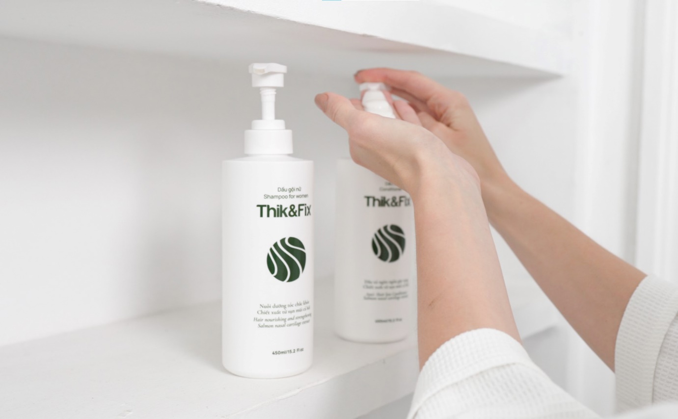 Thik & fix hair care product set. Photo: Thik & fix