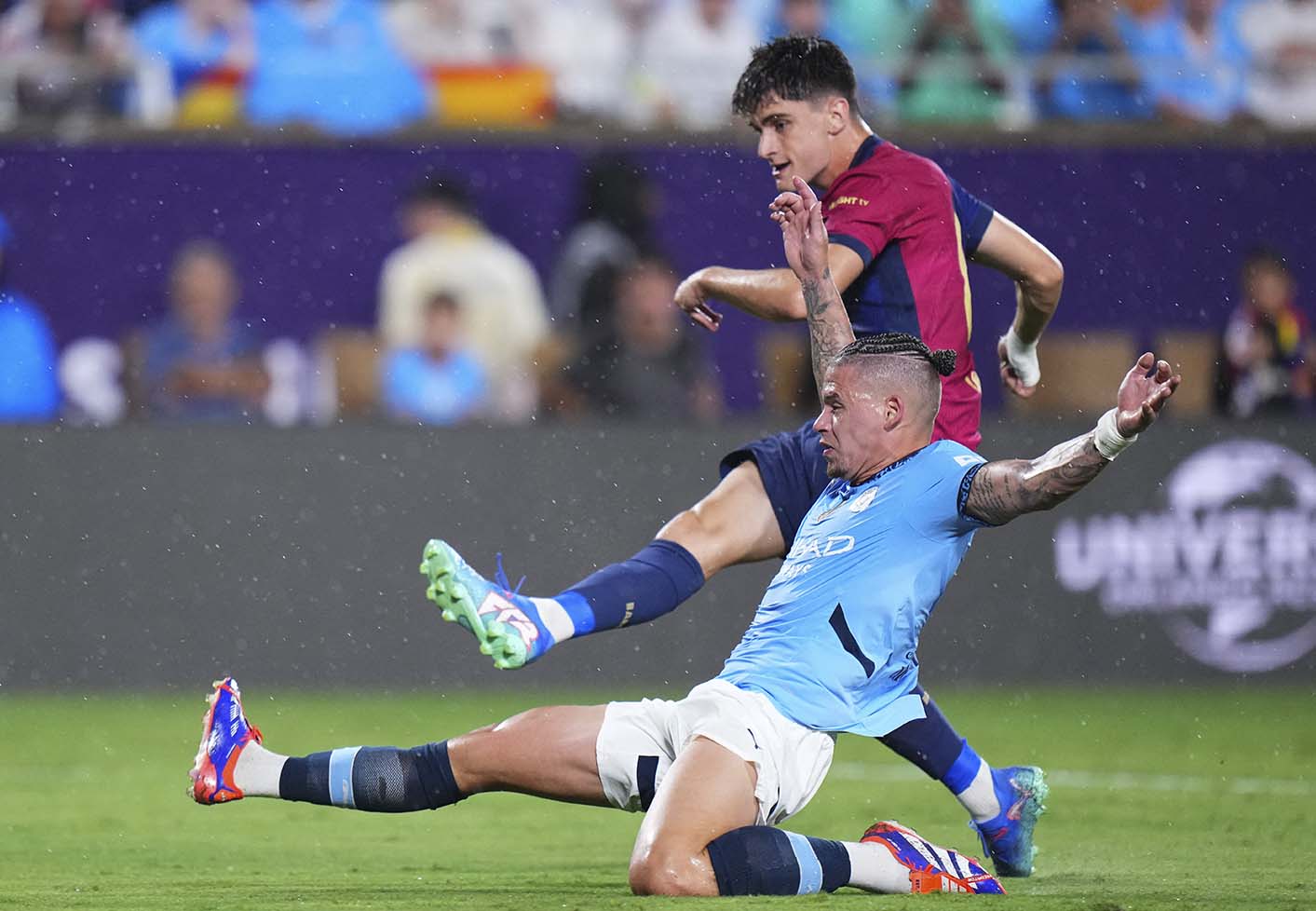 Marc Casado in the recent friendly match with Man City. Photo: AFP