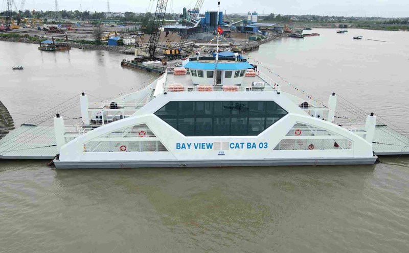 Phà Bay View Cát Bà 03 chính thức vận hành, đưa khách từ Hải Phòng ra Cát Bà. Ảnh: Hoàng Khôi