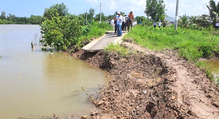 Điểm sạt lở ở Bạc Liêu. Ảnh: Nhật Hồ