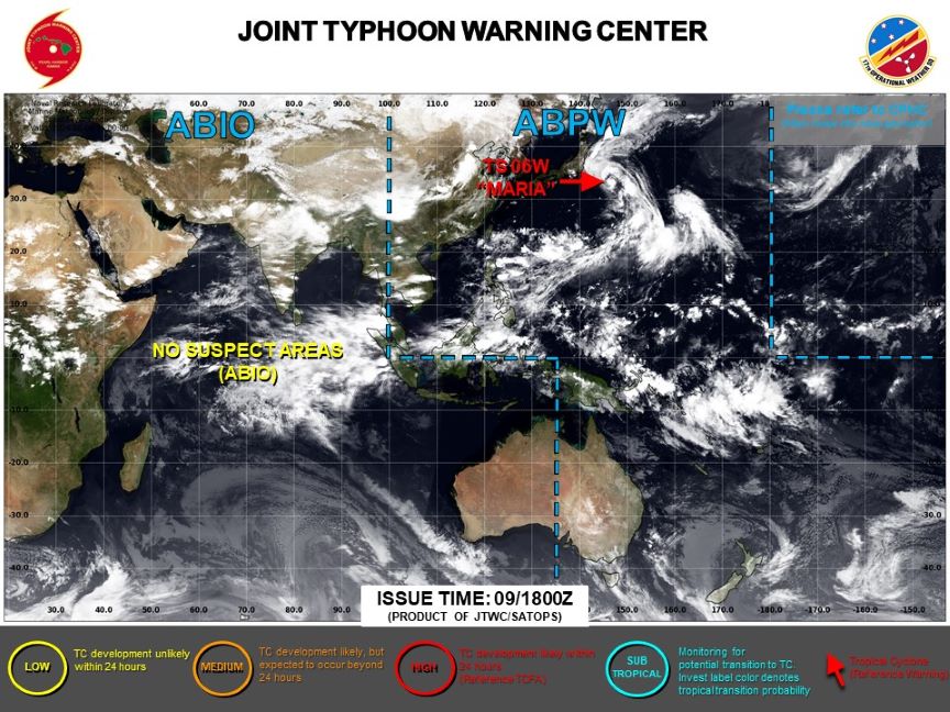 Emilia has weakened and is no longer under a dangerous storm warning. Photo: JTWC