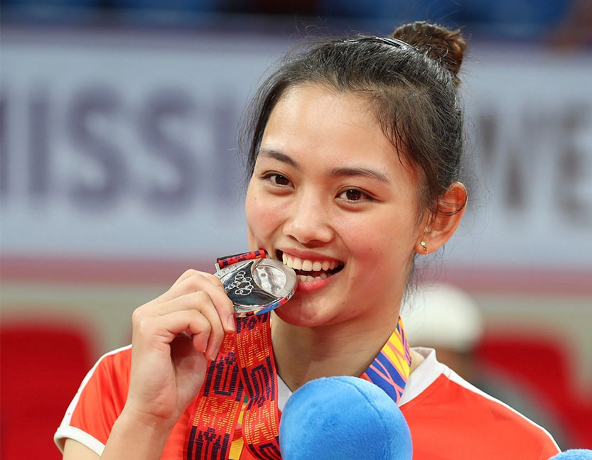 Thu Hoài - cầu thủ bóng chuyền của Vietinbank VC. Ảnh: Nhân vật cung cấp