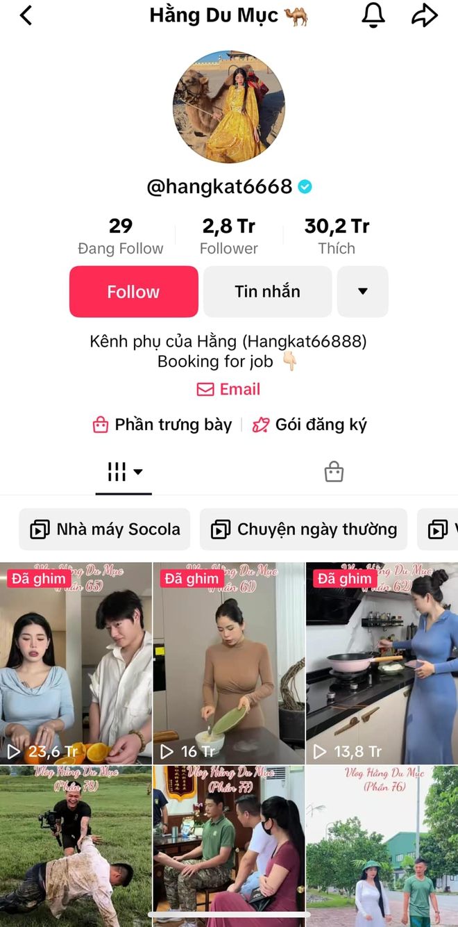 Hằng Du Mục became famous thanks to her creative videos. Photo: Screenshot.  