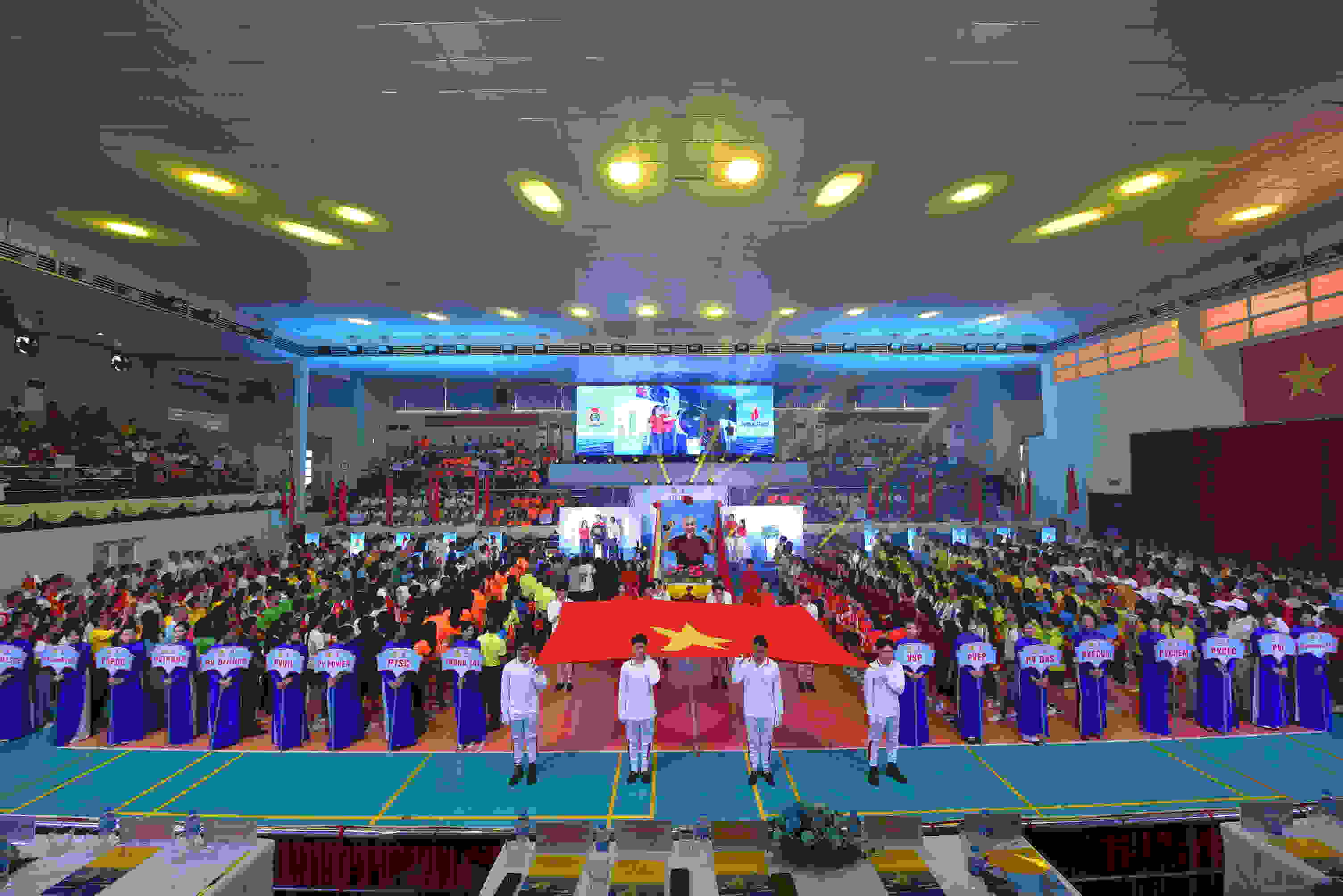 Hội thao ngành Dầu khí khu vực phía Nam năm 2024 do Công đoàn Dầu khí Việt Nam tổ chức khai mạc ngày 10.8. Ảnh: CĐN