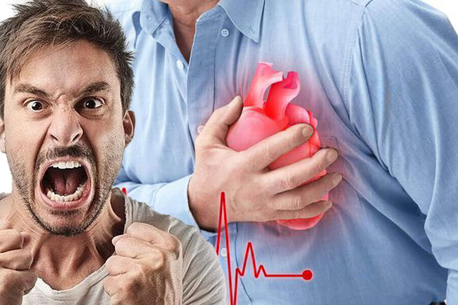 Cơn tức giận ngắn có thể gây ra các vấn đề về tim mạch. Đồ hoạ: Thiện Nhân