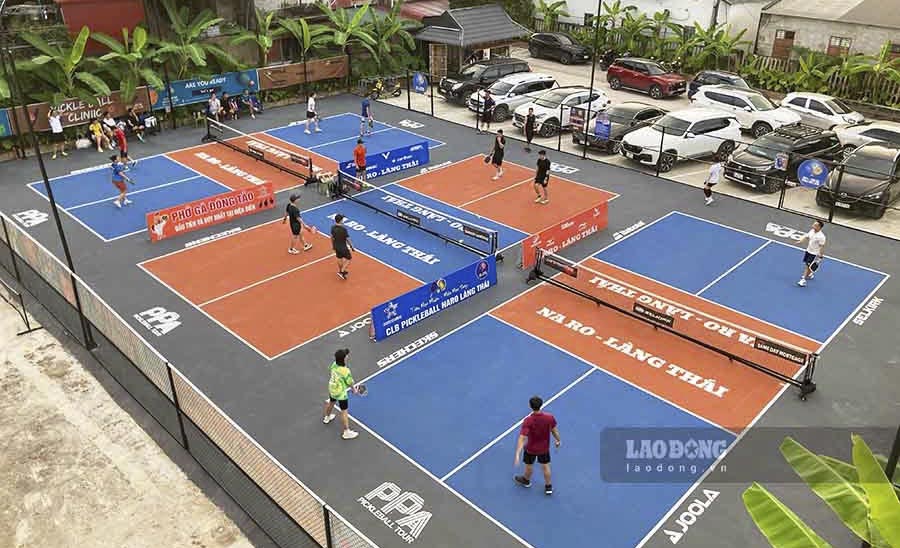 Môn thể thao Pickleball đang "gây sốt" ngay sau khi xuất hiện tại Điện Biên. Ảnh: Quang Đạt