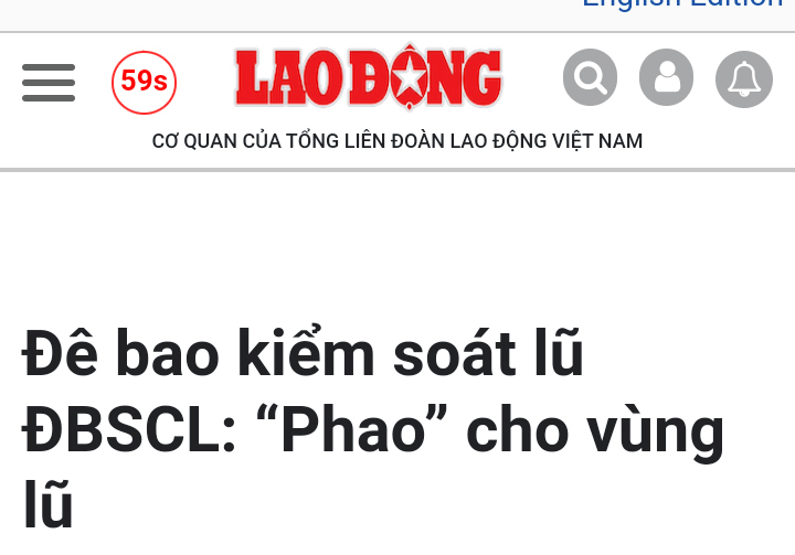 “Đê bao kiểm soát lũ ĐBSCL” trên Lao . Ảnh: Lục Tùng