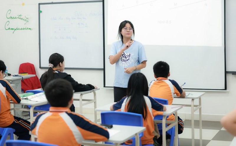 Giờ lên lớp của cô trò Trường THCS Phenikaa (Hà Nội).   Ảnh: Hải Nguyễn