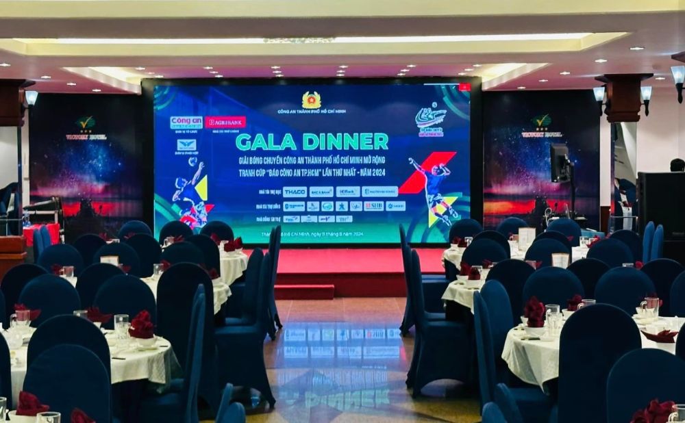 Gala before the 1st Ho Chi Minh City Police Open Volleyball Tournament in 2024 taking place in Ho Chi Minh City. Photo: Thai Hung Pham