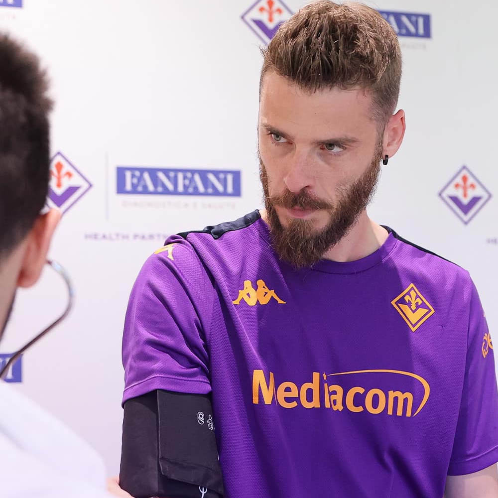 David De Gea trong buổi kiểm tra y tế tại câu lạc bộ mới. Ảnh: ACF Fiorentina