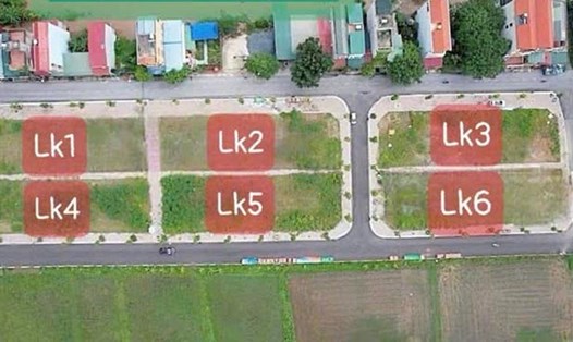 Các lô đất đấu giá tại huyện Thanh Oai. Ảnh: Cao Nguyên.