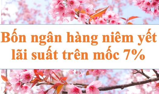 Bốn ngân hàng niêm yết lãi suất trên mốc 7%. Ảnh minh họa: Hà Vy