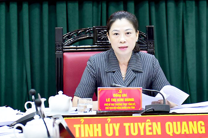 Ms. Le Thi Kim Dung - Permanent Deputy Secretary of the Provincial Party Committee, Chairwoman of Tuyen Quang Provincial People's Council. Photo: Ngoc Hung.