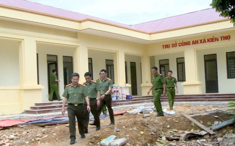 Trụ sở Công an xã Kiên Thọ, huyện Ngọc Lặc đã cơ bản hoàn thành các hạng mục xây dựng. Ảnh: CATH