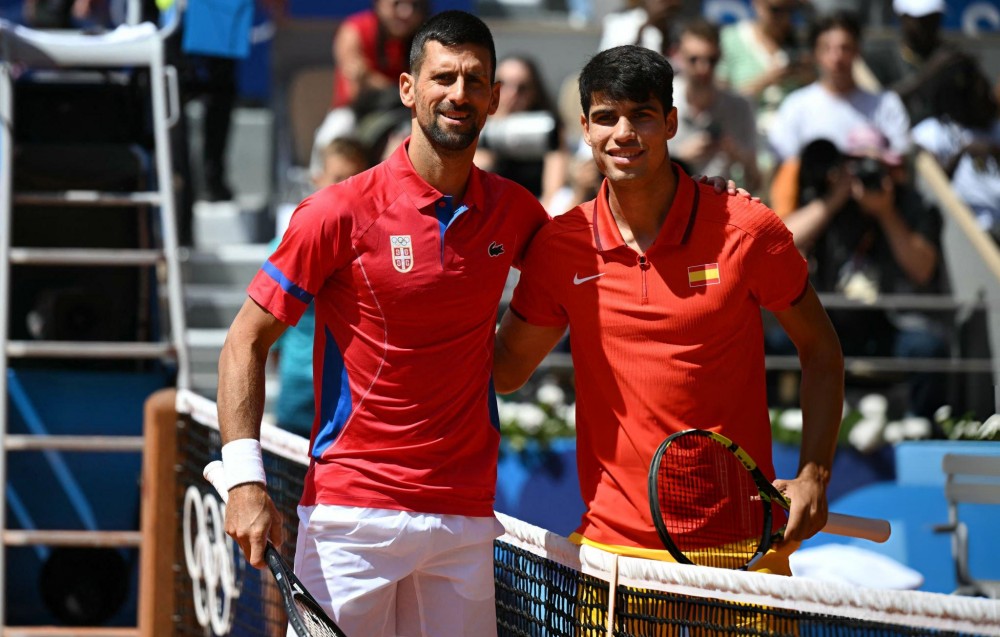 Nếu Carlos Alcaraz vào tứ kết Cincinnati Masters, Djokovic sẽ bị đánh bật khỏi vị trí thứ 2. Ảnh: Olympic Games