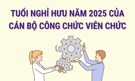 Tuổi nghỉ hưu năm 2025 của cán bộ công chức viên chức. Đồ họa: Hoàng Lê