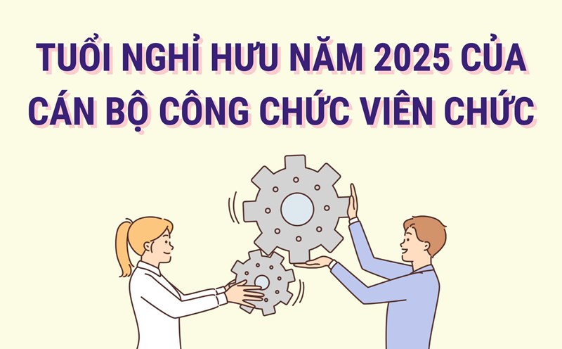 Tuổi nghỉ hưu năm 2025 của cán bộ công chức viên chức. Đồ họa: Hoàng Lê