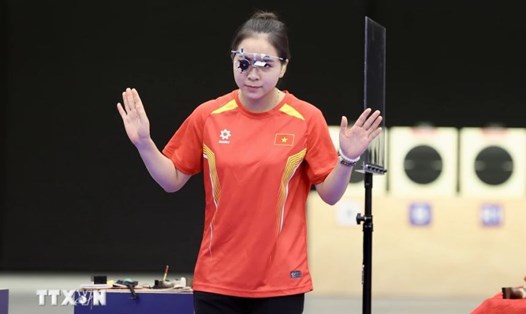 Xạ thủ Trịnh Thu Vinh. Ảnh: TTXVN