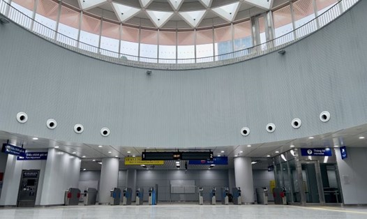 Nhà ga ngầm trung tâm Bến Thành thuộc tuyến Metro số 1 đã hoàn thiện. Ảnh: MAUR