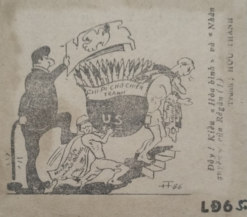 A drawing by Artist Tran Huu Thanh published in Lao Dong Newspaper in 1986. Photo: Provided by the character