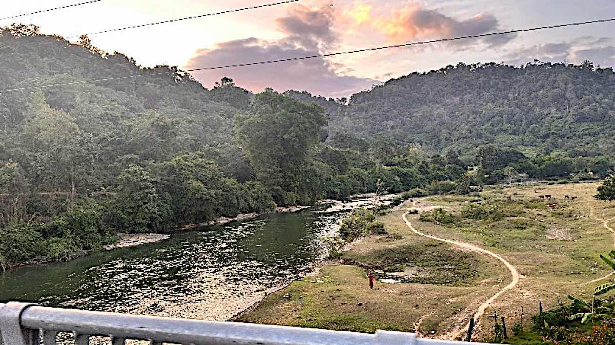 La Ngau stream flows under the bridge across Highway 55. Photo: Duy Tuan