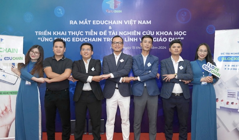 Ra mắt nền tảng công nghệ Educhain - thực hiện chuyển đổi số trong giáo dục. Ảnh: BTC cung cấp 