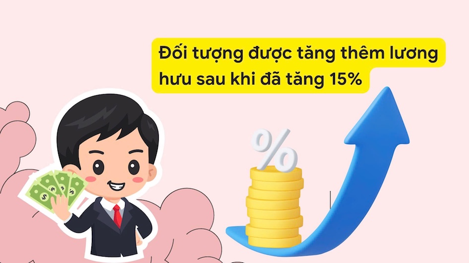 Đối tượng được tăng thêm lương hưu sau khi đã tăng 15%

