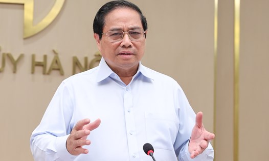 Thủ tướng Chính phủ Phạm Minh Chính yêu cầu Hà Nội làm tốt công tác cải cách tiền lương. Ảnh: Nhật Bắc