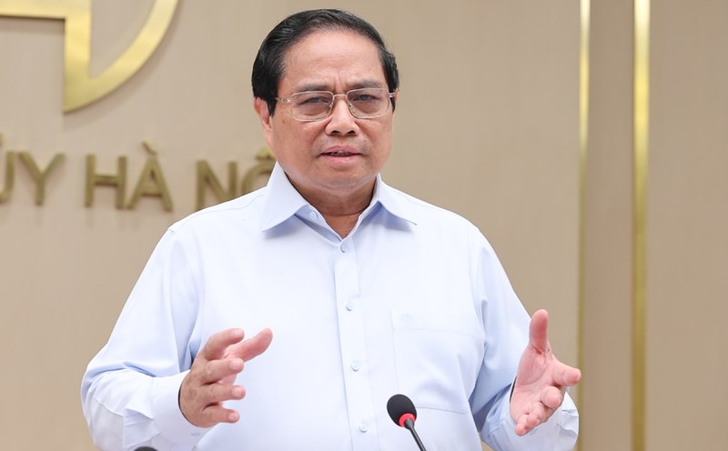 Thủ tướng Chính phủ Phạm Minh Chính yêu cầu Hà Nội làm tốt công tác cải cách tiền lương. Ảnh: Nhật Bắc