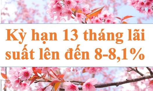 Kỳ hạn 13 tháng lãi suất cao nhất lên đến 8-8,1%.