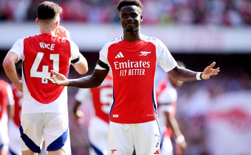 Bukayo Saka có trận đấu xuất sắc khi cùng Arsenal đánh bại Wolves 2-0. Ảnh: Arsenal