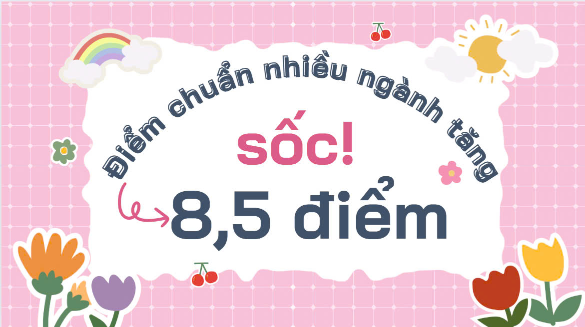 Điểm chuẩn nhiều ngành tăng “sốc” đến 8,5 điểm.