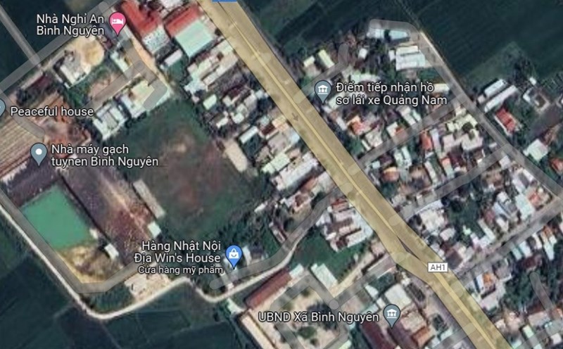 Vụ việc sai phạm nghiêm trọng tại xã Bình Nguyên vừa được chuyển sang cơ quan điều tra. Trong ảnh là một góc xã Bình Nguyên. Ảnh: Google Maps
