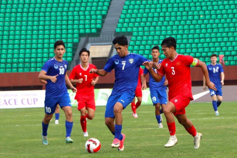 U16 Việt Nam có trận đấu tốt để giành chiến thắng. Ảnh: LĐBĐ Uzbekistan