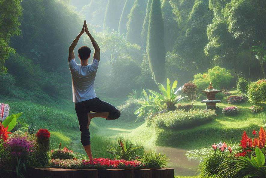 Tập giữ thăng bằng trên một chân giúp bạn nâng cao sức khỏe, kéo dài tuổi thọ. Ảnh: AI - Ngọc Thùy