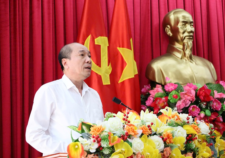 Chairman of Dak Lak Provincial People's Committee - Pham Ngoc Nghi spoke. Photo: Bao Trung