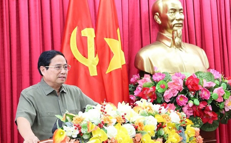 Thủ tướng Chính phủ Phạm Minh Chính phát biểu tại buổi làm việc với Ban Thường vụ Tỉnh ủy Đắk Lắk. Ảnh: Bảo Trung
