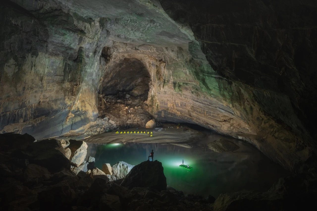 Camping site inside Son Doong cave. Photo: Oxalis