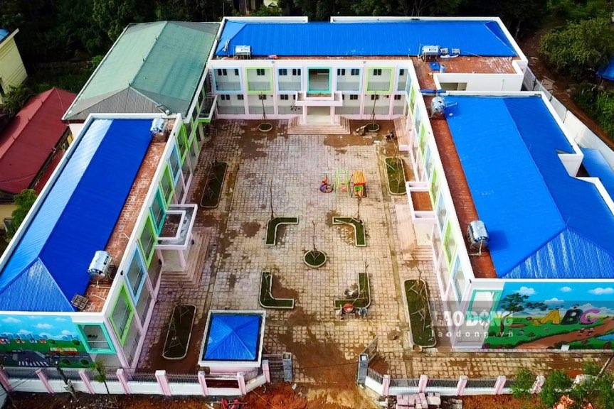 Trường mần non Sơn Phú với mức đầu tư 25 tỉ đồng là 1 trong 2 trường mầm nón lớn nhất vùng ATK Định Hóa sẽ khánh thành dịp đầu năm học mới 2024-2025.