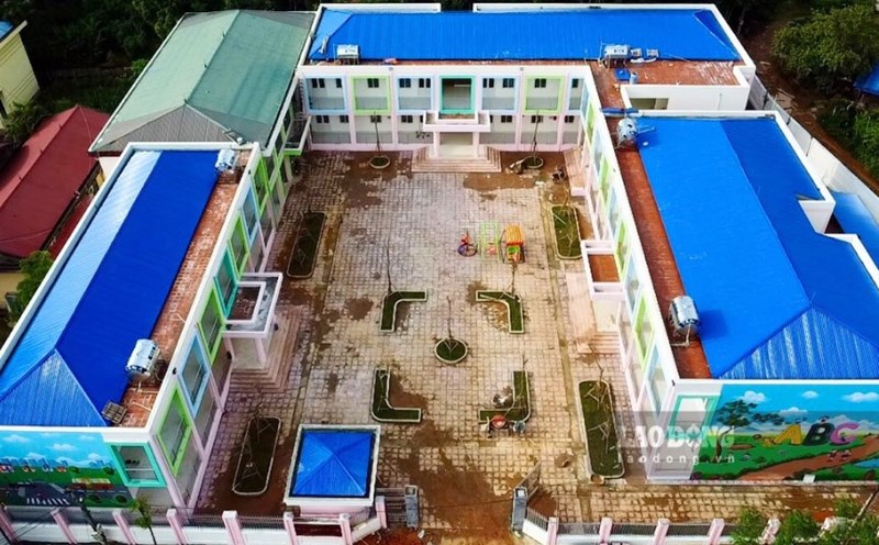 Trường mần non Sơn Phú với mức đầu tư 25 tỉ đồng là 1 trong 2 trường mầm nón lớn nhất vùng ATK Định Hóa sẽ khánh thành dịp đầu năm học mới 2024-2025.