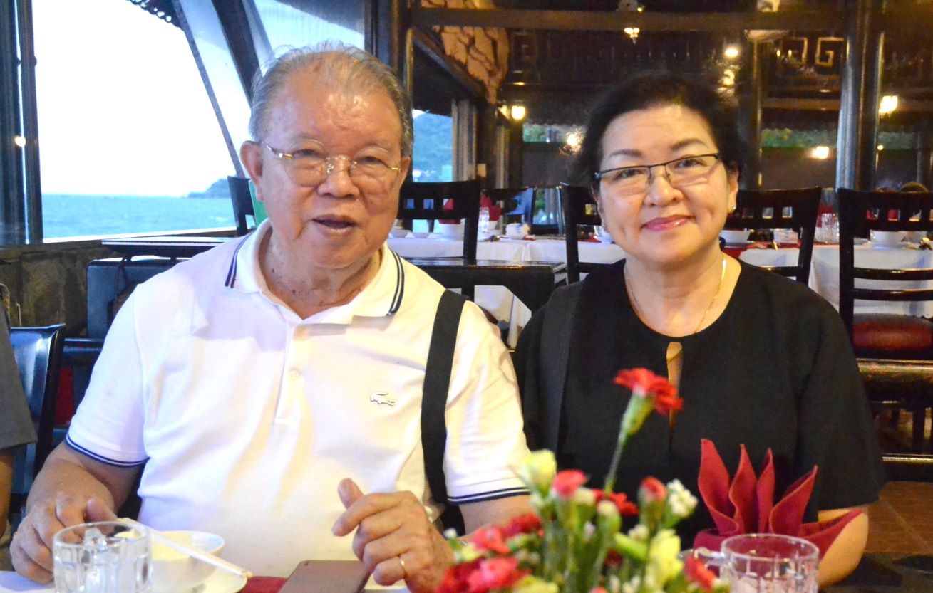 Professor Vo Tong Xuan and his third daughter Vo Tong Ngoc Diem. Photo: Luc Tung