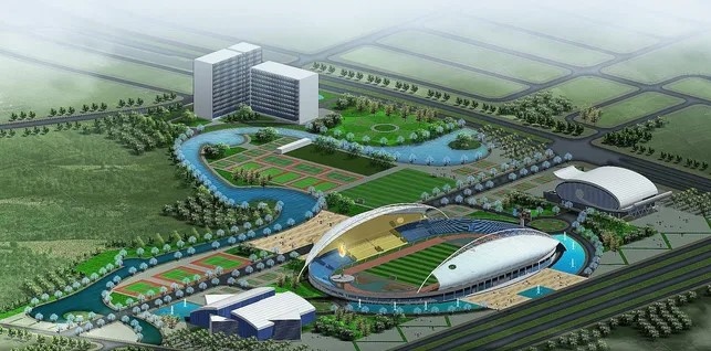 Phối cảnh dự án Trung tâm đào tạo huấn luyện và thi đấu thể thao tỉnh Hải Dương. 