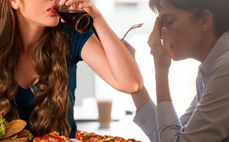 Ăn uống do căng thẳng ảnh hưởng đến cơ thể như thế nào. Đồ hoạ: Thiện Nhân