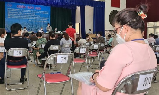 Thanh tra Chính phủ kiến nghị Bộ Công an chỉ đạo điều tra việc trốn thuế khi chuyển nhượng đất, trong đó có đất đấu giá. Trong ảnh là một cuộc đấu giá đất tại Gia Lai. Ảnh: Thanh Tuấn